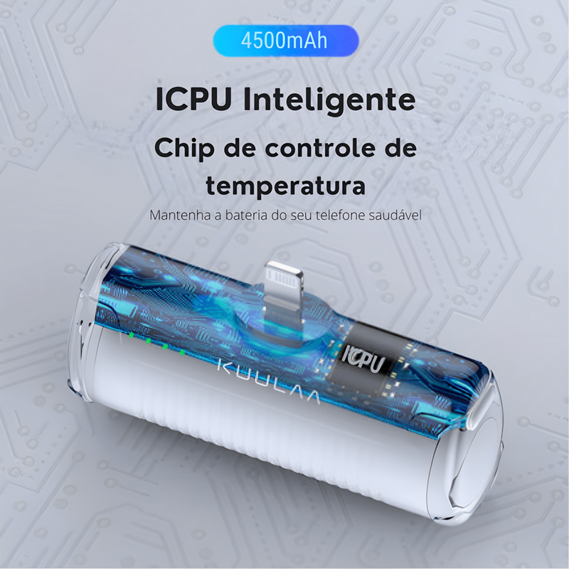 KUULAA Mini Power Bank 4500mAh - Carregador portátil para iPhone 15/14/13/12 Pro Max & Samsung/Xiaomi - PowerBank de bateria externa