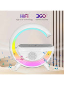 Caixa de som bluetooth g-alto-falante inteligente luminária bluetooth carregador sem fio 3 em 1 luz de alarme estação inteligente rgb