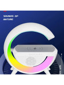 Caixa de som bluetooth g-alto-falante inteligente luminária bluetooth carregador sem fio 3 em 1 luz de alarme estação inteligente rgb