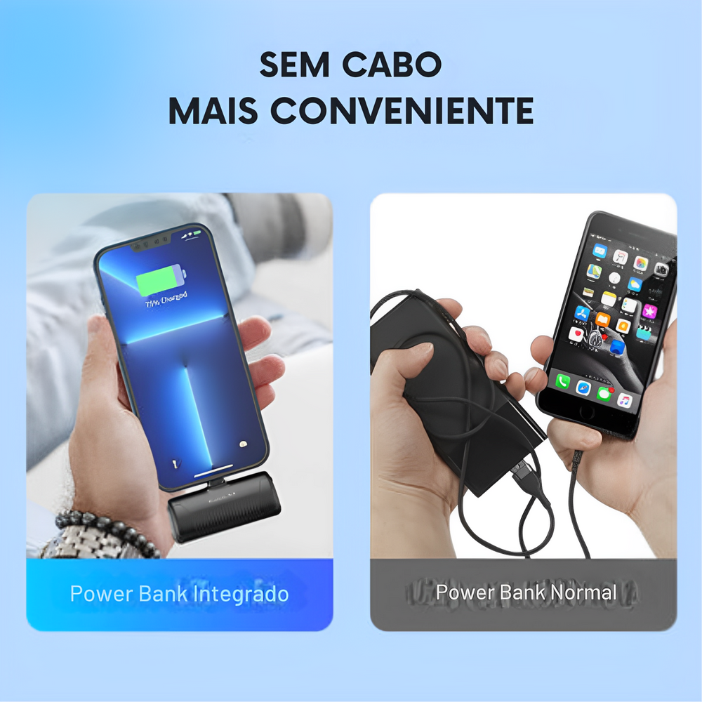 KUULAA Mini Power Bank 4500mAh - Carregador portátil para iPhone 15/14/13/12 Pro Max & Samsung/Xiaomi - PowerBank de bateria externa