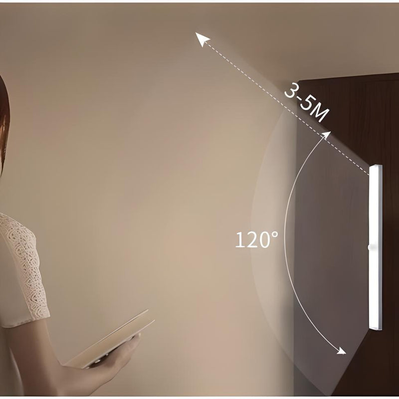 Luz de led 3-em-1 luzes do armário sensor de movimento luz noturna regulável usb recarregável lâmpada sem fio para cozinha guarda-roupa escada